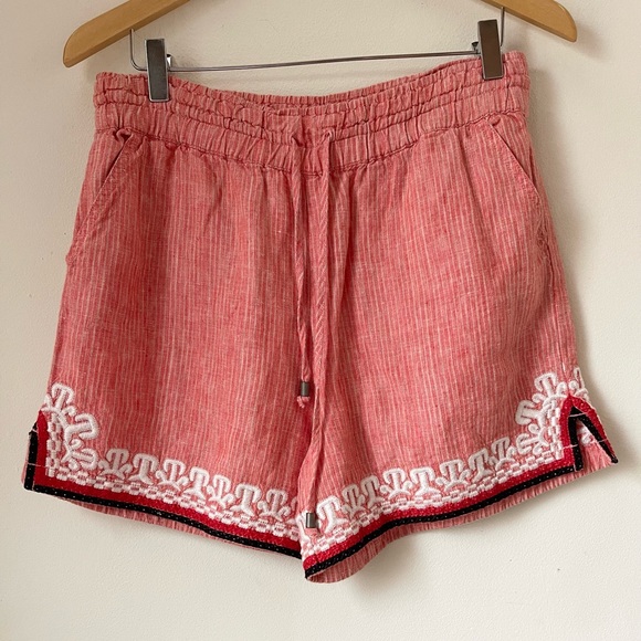ANTHROPOLOGIE Linen Beachcomber Embroidered Boho Shorts XS - Picture 5 of 12